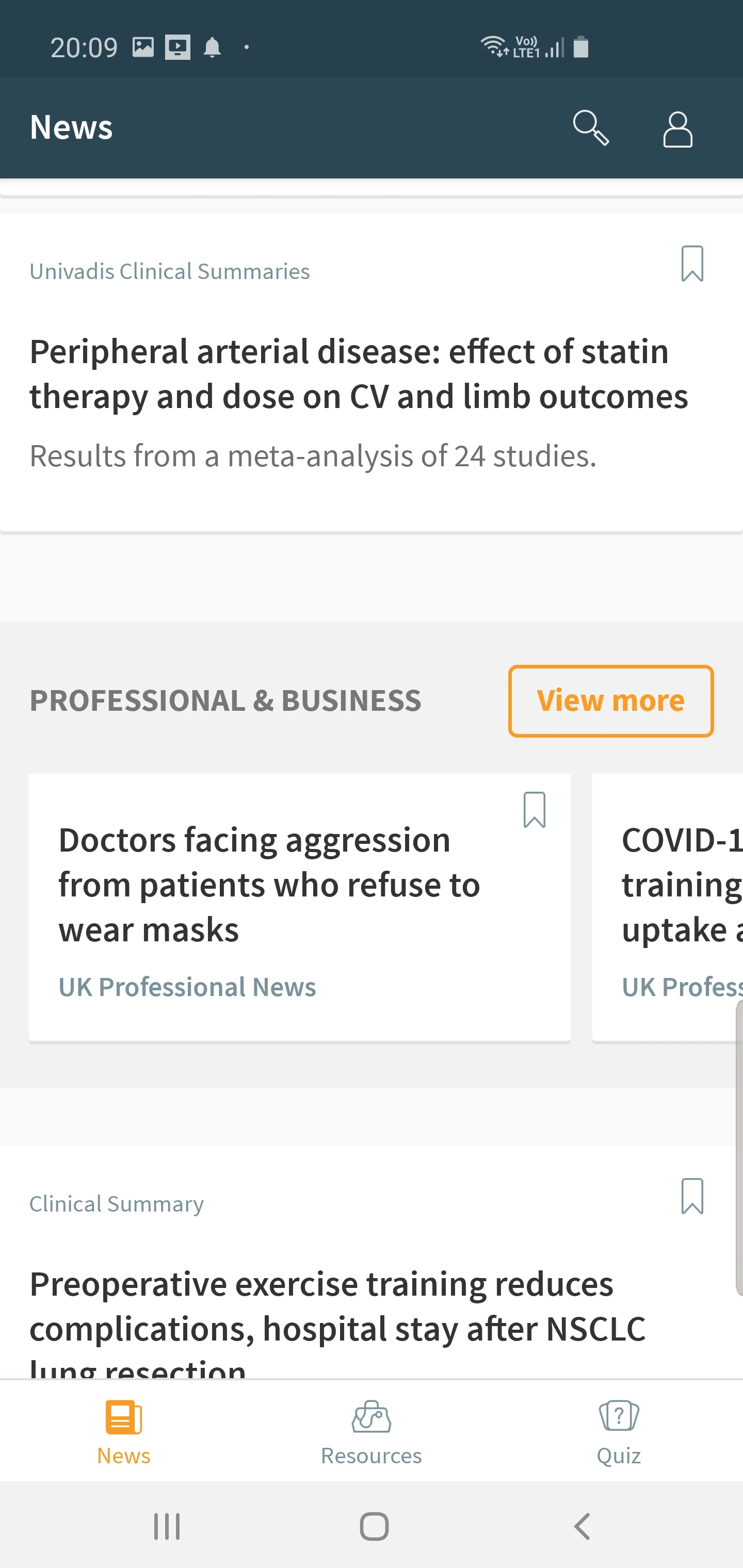 Univadis - Medical news screenshot